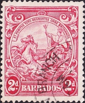 Барбадос 1941 год . Мифология , колесница , 2 p . Каталог 3,0 €.